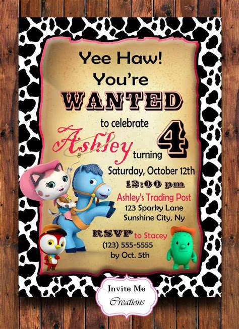 Sheriff Callie Birthday Invitation Birthday Party Invite Toby Deputy