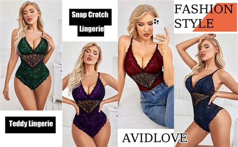 Mua Lingerie For Women One Piece Snap Crotch Teddy Bodysuit Contrast Lace Mini Babydoll Tr N