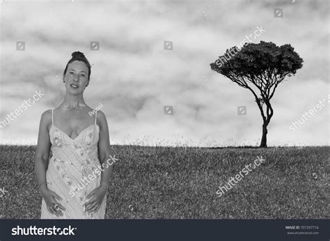 Sexy Mature Woman Poses Front Lonely Stock Photo Shutterstock