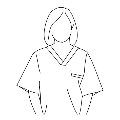 Premium Vector Illustration Line Drawing Of A Young Medical Doctor