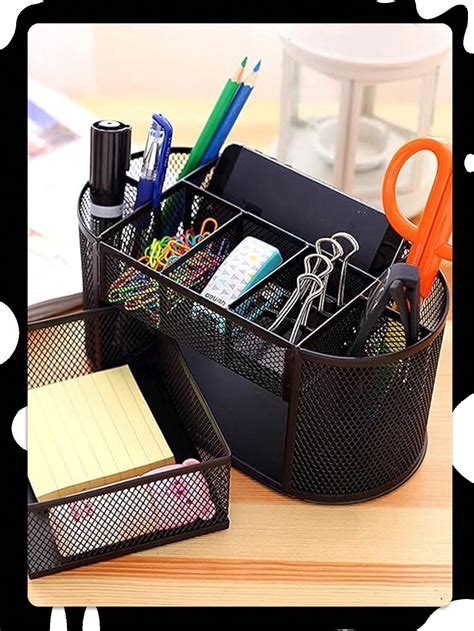 Desk Organizer Office Accessories,Mesh Desk Office Organizer with ...