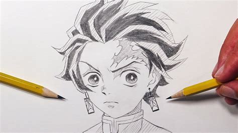 How To Draw Tanjiro From Demon Slayer Easy Tutorial Youtube