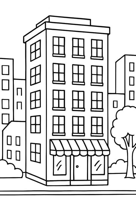Desenho De Predios Para Colorir - 6
