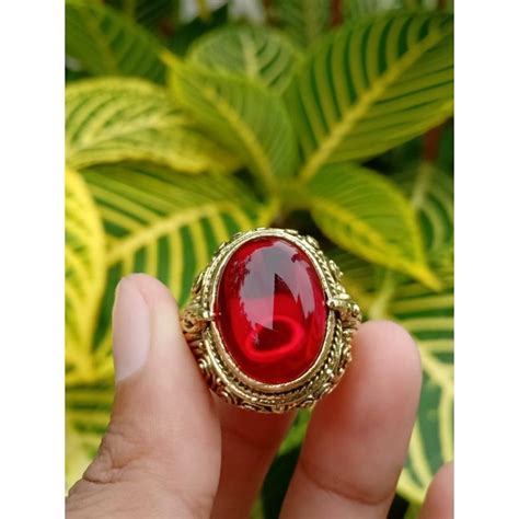 Jual Cincin Akik Batu Merah Siem Natural Shopee Indonesia