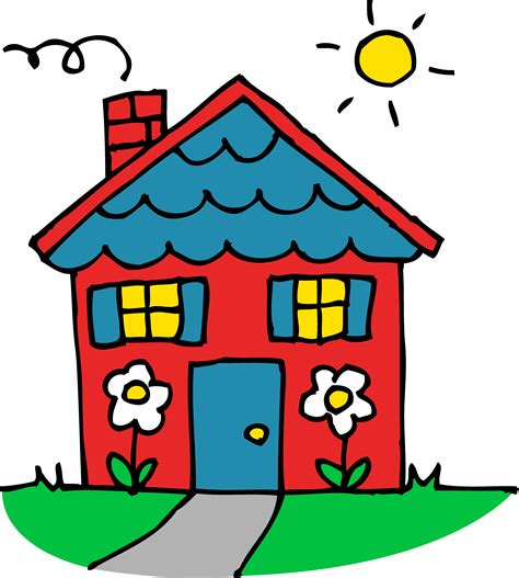 home clipart art drawings  kids scenery drawing  kids house