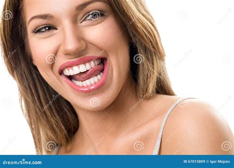 Femme Magnifique Avec De Belles Dents Image Stock Image Du Humeur