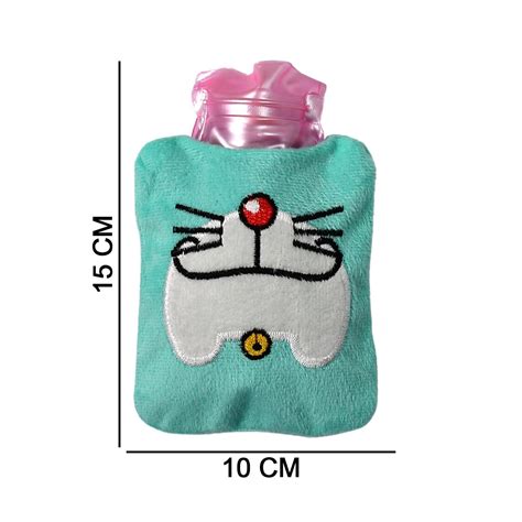 Doremon Cartoon Small Hot Water Bag With Cover For Pain Relief Neck Shoulder Pain And