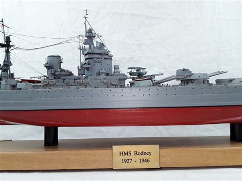 Large Finely Built And Illuminated Model Of The Battleship Hms Rodney