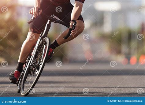 Road Bike Cyclist Man Cycling Athlete On A Race Cycle Stock Photo