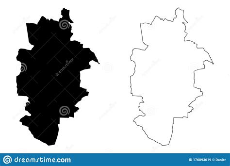 Zabrze City Republic of Poland, Silesian Voivodeship Map Vector ...