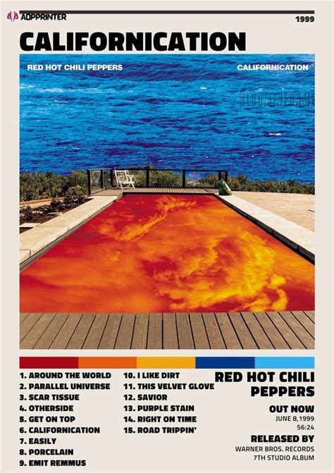 Red Hot Chili Peppers Californiation Album Cover Poster Gift For Home Decoration