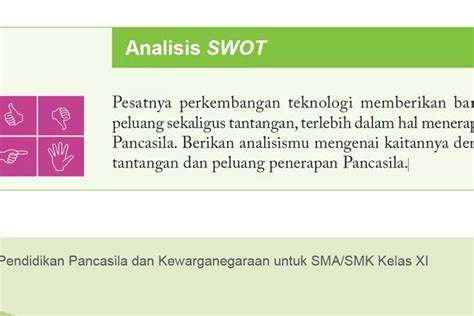 Pembahasan Analisis Swot Penerapan Pancasila Kunci Jawaban Pkn Kelas 11 Kurikulum Merdeka