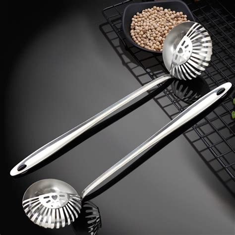 Grofry Colander Spoon Food Grade Rust Proof Stainless Steel Hot Pot Spoon Strainer With Long