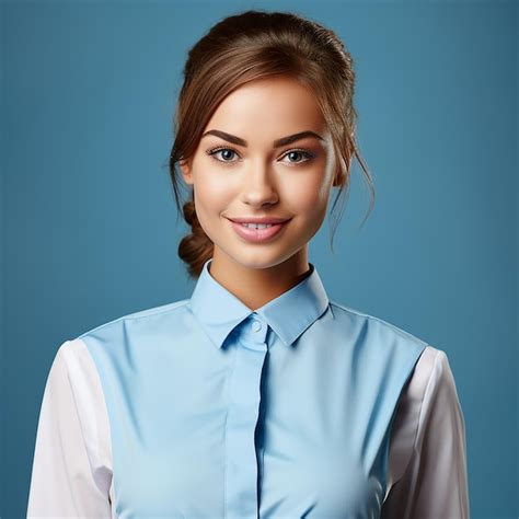 Premium Photo Isolated Waitstaff On Plain Blue Background Illustration