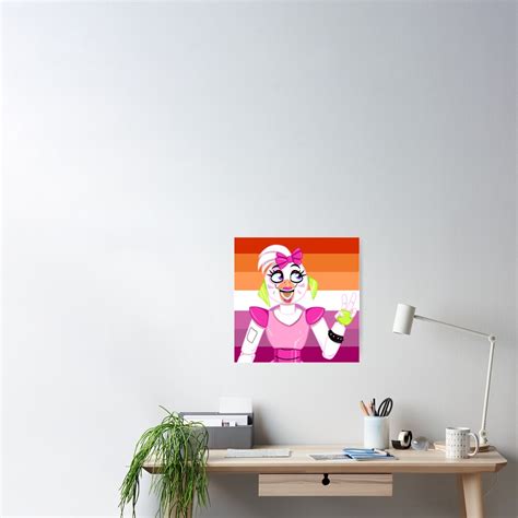 Fnaf Security Breach Glamrock Chica Lesbian Pride Halfbody Design Poster Von Izzyfp Designs