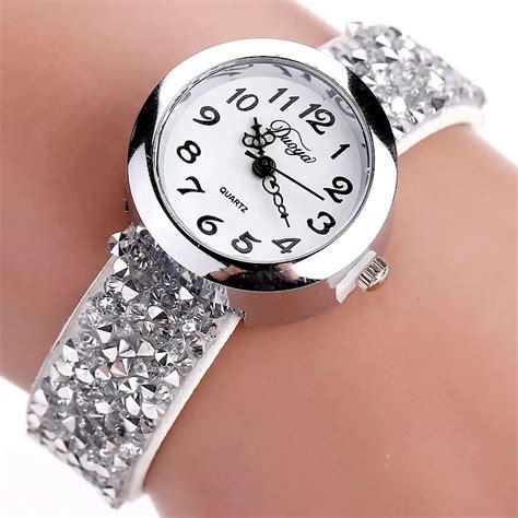 Duoya Brand Watches Women Fashion Casual Crystal Rhinestone Bracelet