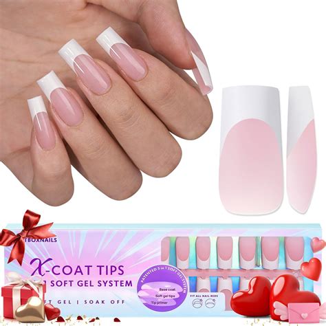 Press On Nails Short Btartbox Soft Gel White Press On Nails Salon Like Fake Nails