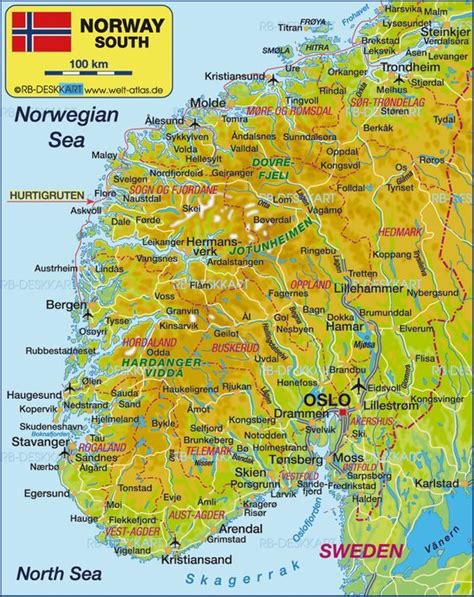 Map Of South Norway Norway Norway Map Norway Travel Norway