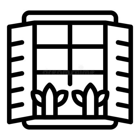 Window Garden Icon Outline Vector Indoor Plant Stock Vector