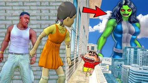 GTA 5 HIDE AND SEEK Shinchan Franklin Pinchan Chop SHEHULK And