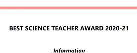 Apply For Best Science Teacher Award By Nationalacademy Of Sciences