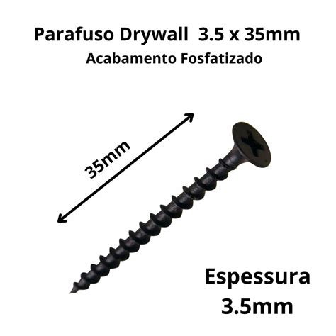 Parafuso drywall ponta agulha gesso gn 3 5 x 35 1000 pçSabra Ferragens