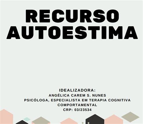 Recurso Terap Utico De Autoestima Para Crian As E Adolescentes