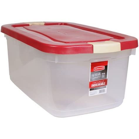 Rubbermaid Roughneck 50 Quart Clear Tote With Latching Lid In The