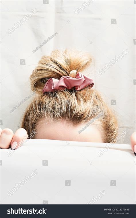 Cropped Portrait Blonde Lady Bun Posing Stock Photo 2218179883 Shutterstock