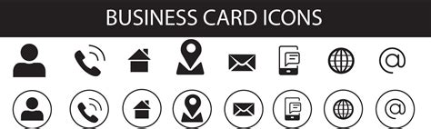 Contact Icons Set Business Card Icons Phone Mail Address Vector