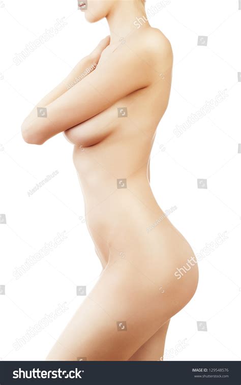 Shy Naked Woman Body On White Stock Photo Shutterstock