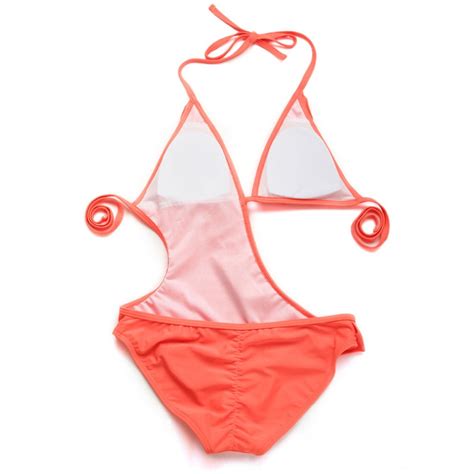 Sexy Girl Micro Bikini Swimwear Models Backless Halter One Piece