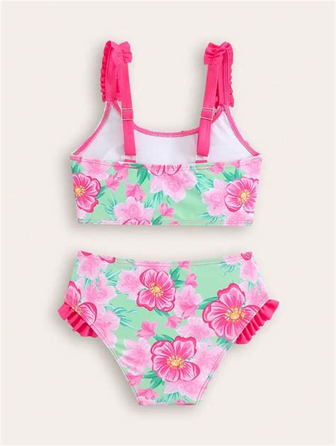 Shein Tween Girls New Fashion Girls Ruffled Trim Piece Bikini Set Shein Usa