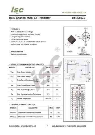 IRF3205 Datasheet and Replacement. Cross Reference Search
