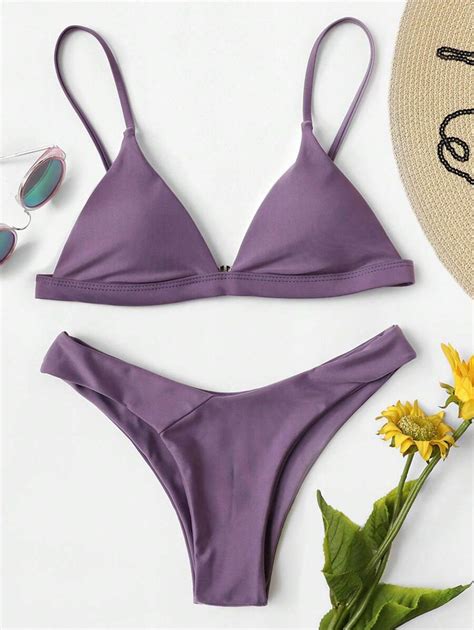 SHEIN Swim Basics Bikini triangulaire échancré Mode en ligne SHEIN FRANCE