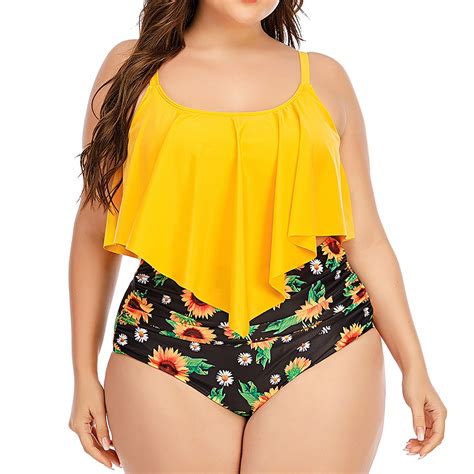 BONIXOOM Two Piece Swimsuit For Women Tankini No Closure Printed Bikinis Bikini Summer Swimwears