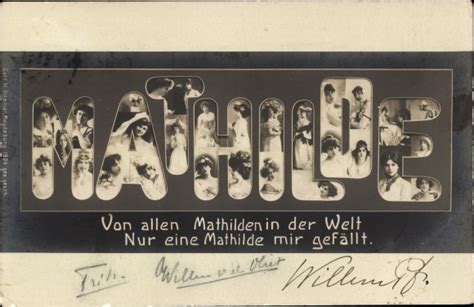 Buchstaben Ansichtskarte Postkarte Vorname Mathilde Von Akpool De