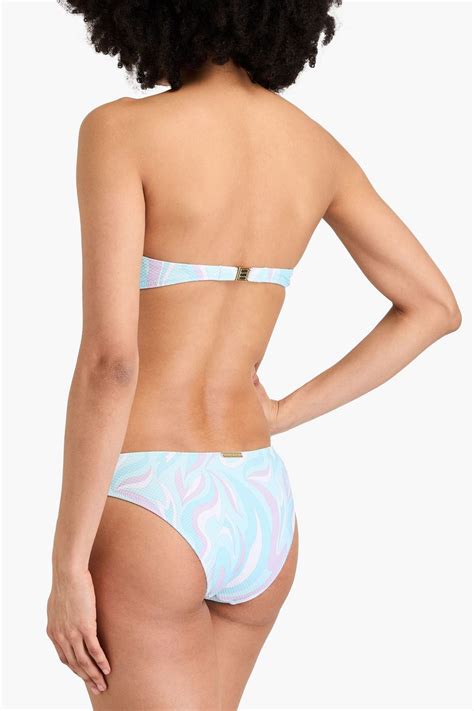 HEIDI KLEIN Florence printed stretch piqué mid rise bikini briefs THE
