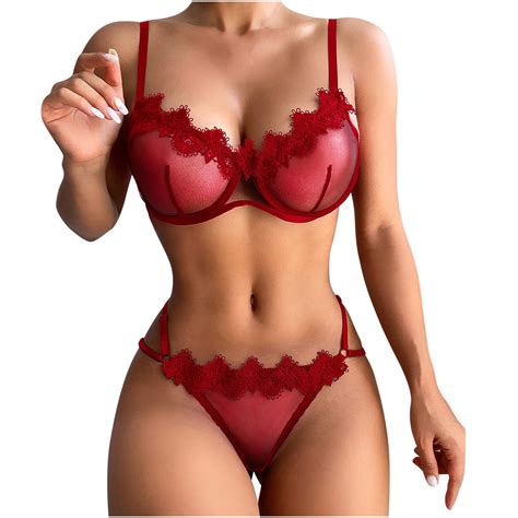 Chiccall Sexy Lingerie For Women Plus Size Exotic Floral Lace Lingerie Set Two Piece Sexy Bra