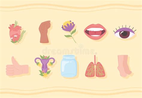 Icons Human Body Parts Stock Vector Illustration Of Mouth 237440457