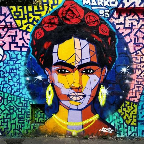 photo street art frida kahlo rue de lourcq  jour de   paris