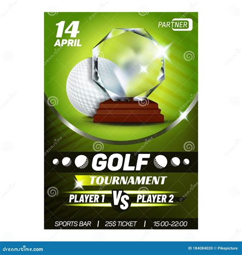 Golf Trophy for Best Score Golfer Poster Vector Stock Vector