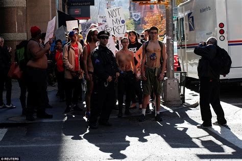 Nearly Demonstrators Strip Down As They March Semi Naked To Trump