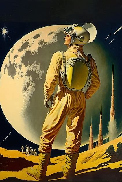 Premium Photo | Vintage retro style space science fiction poster ...