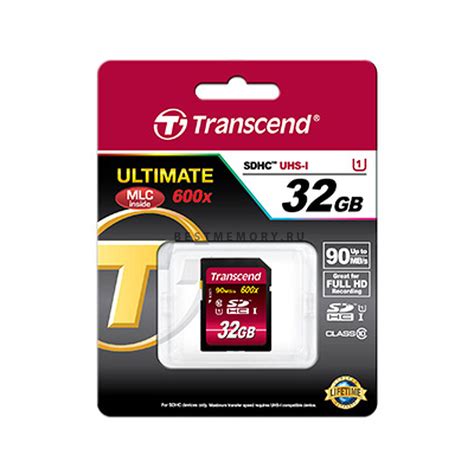 Карта памяти 32Gb SDXC/SDHC Class 10 UHS-I 600x (Ultimate) от Transcend ...