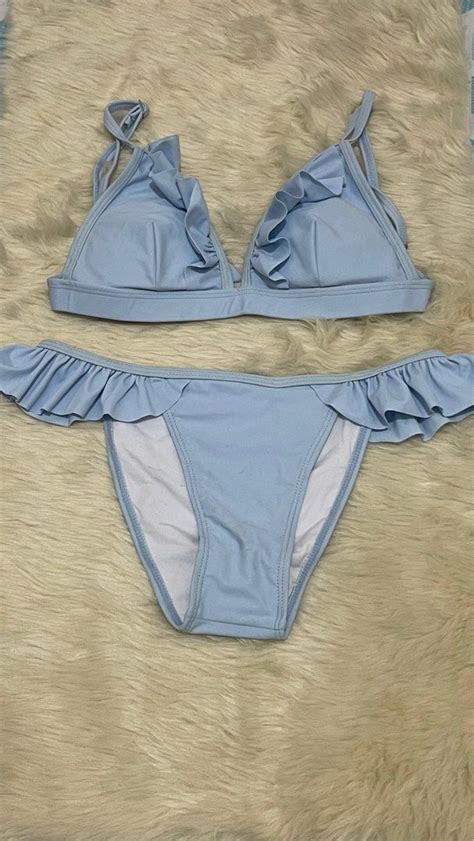Baby Blue 2 Piece Bikini Women S Fashion Swimwear Bikinis Swimsuits On Carousell