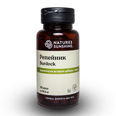 Репейник НСП / Burdock NSP Улучшает работу ЖКТ, 100 капсул по 545,6 мг ...