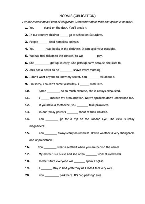Modals online exercise for | Live Worksheets