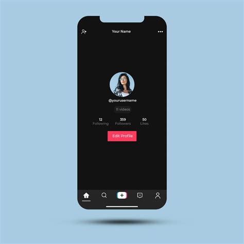 Free Tiktok Profile Mockup PSD