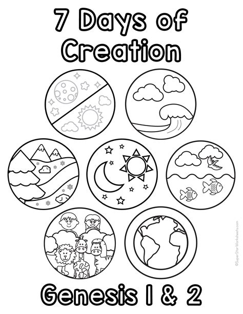 Creation Coloring Pages | 7 day creation pictures, Creation coloring